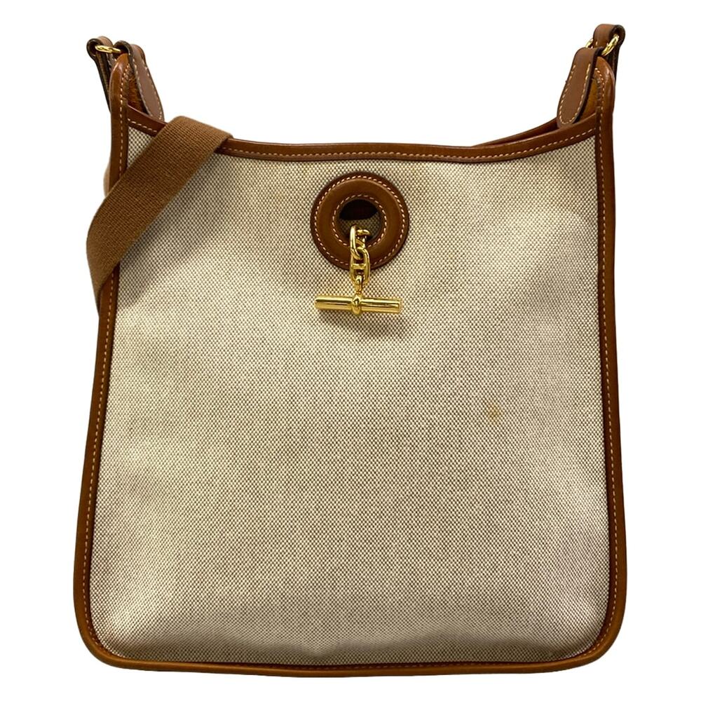 Hermès Vespa PM Shoulder Bag Beige Brown Toile H Leather